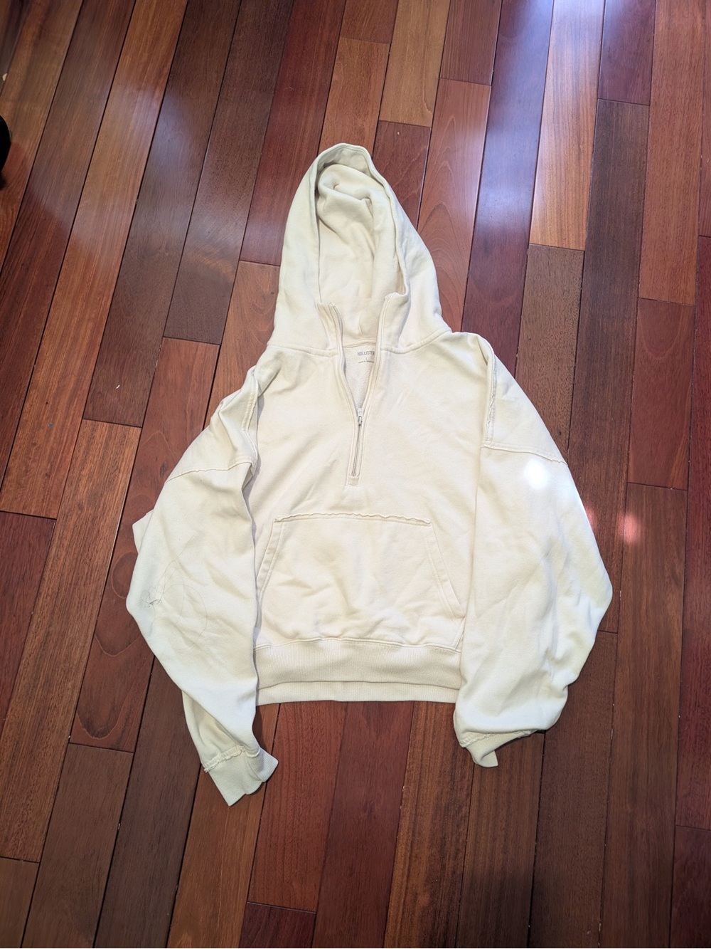 Hollister Cream Half-Zip Hooded Women’s Sweatshirt